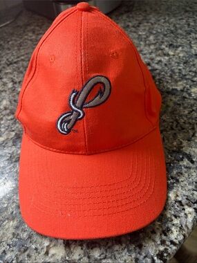 Pensacola Blue Wahoos Orange Baseball Cap with Embroidered 'P' Loop Logo